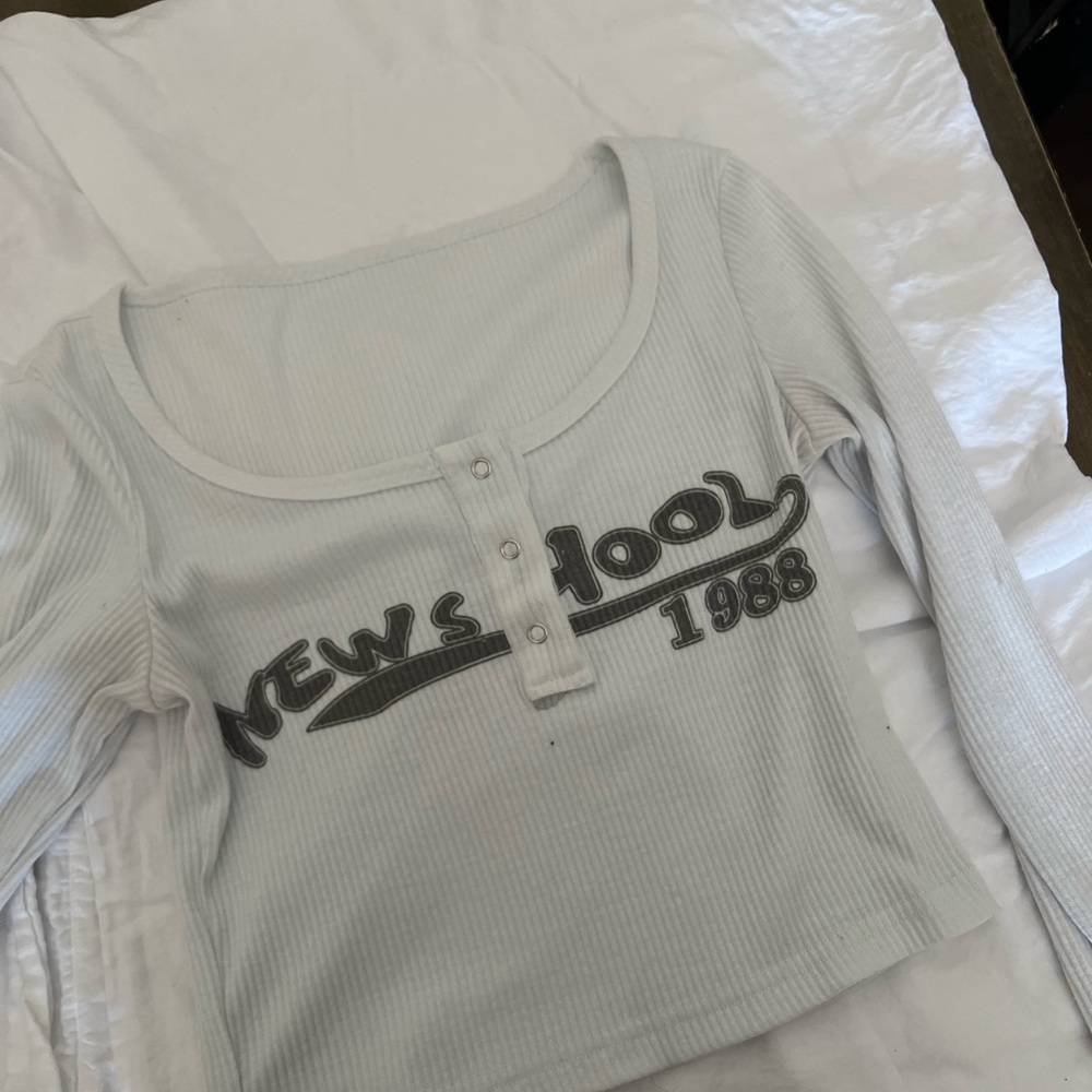 Kids White Long Sleeve Top